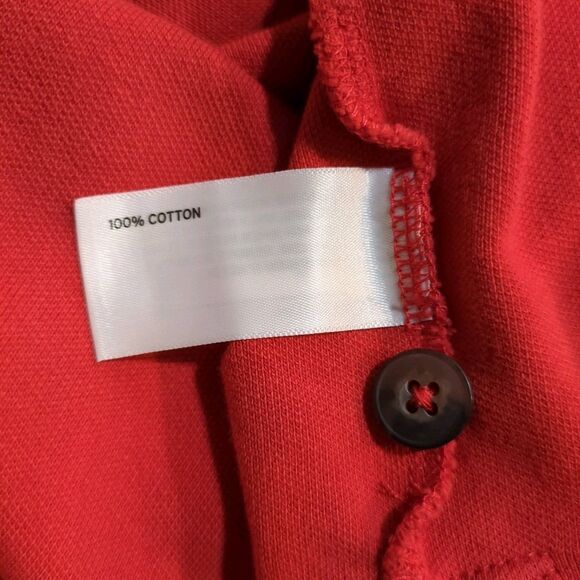 Duluth Trading Mens XL Polo Shirt Short Sleeve Relaxed Fit Red Orange 100%Cotton - Picture 9 of 13
